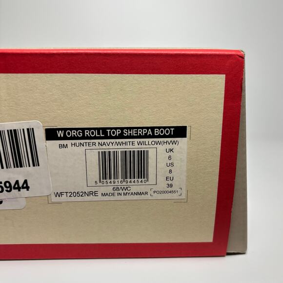 Hunter Women's Original Insulated Roll Top Sherpa Boots in Navy/White Willow - Picture 10 of 10